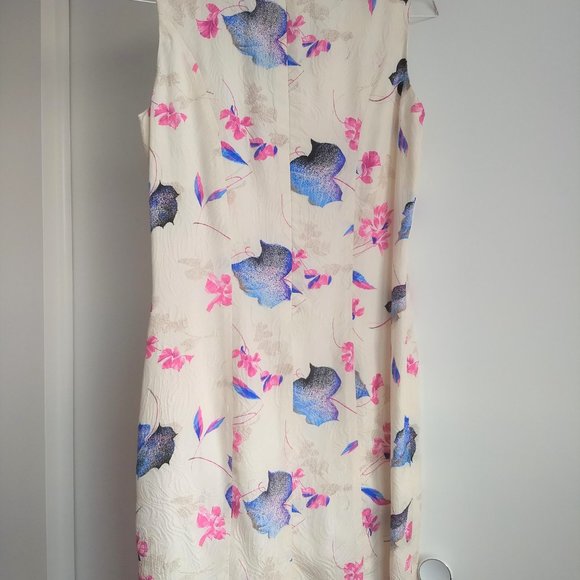 Vintage 80s white floral 2 piece dress jacket suit NWOT - Picture 7 of 15